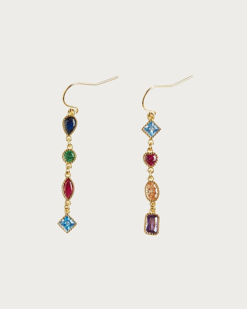 Boucles d'oreilles en pierres colorées