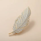 Crystal Feather Brooch