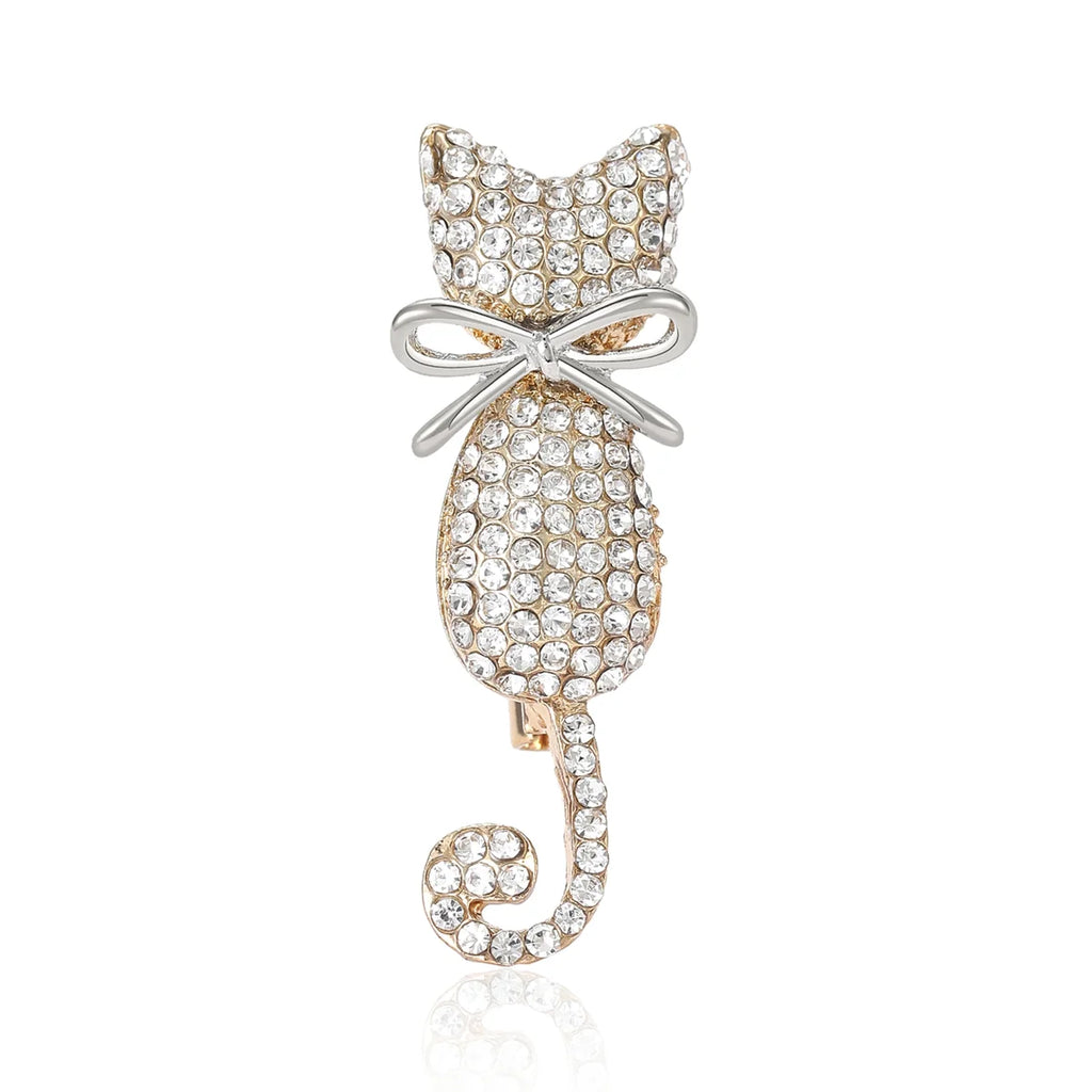 Crystal Cat Brooch