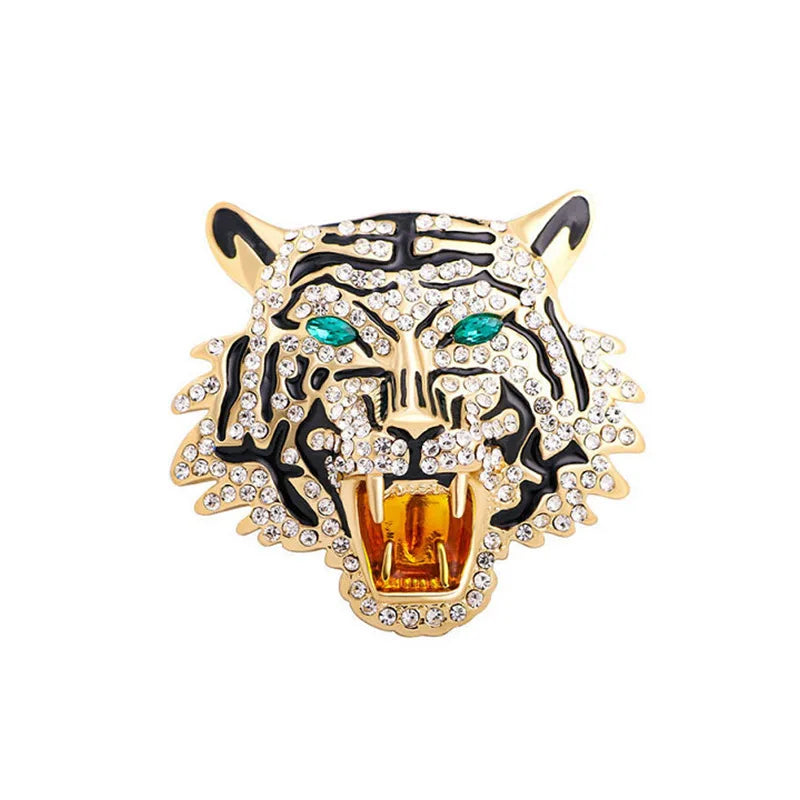 Crystal Tiger Brooch