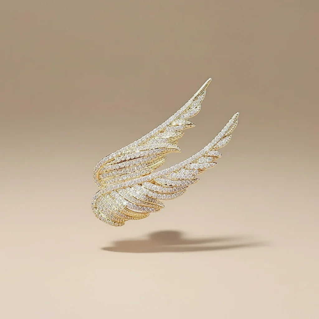 Crystal Wing Brooch