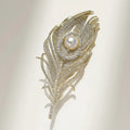 Crystal Feather Brooch