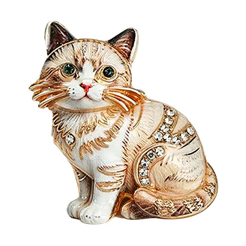 Crystal Cat Brooch