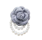Faux Pearl Flower Brooch