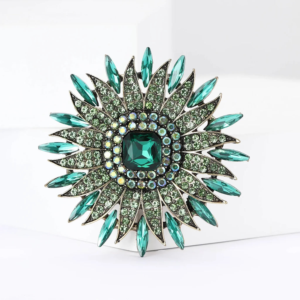 Crystal Sunflower Brooch