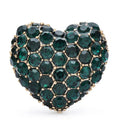Vintage Crystal Heart Brooch