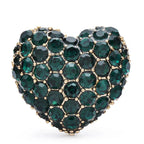 Vintage Crystal Heart Brooch