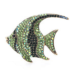 Crystal Fish Brooch