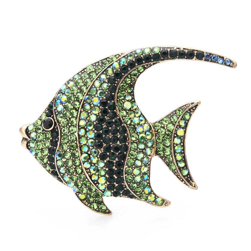 Crystal Fish Brooch