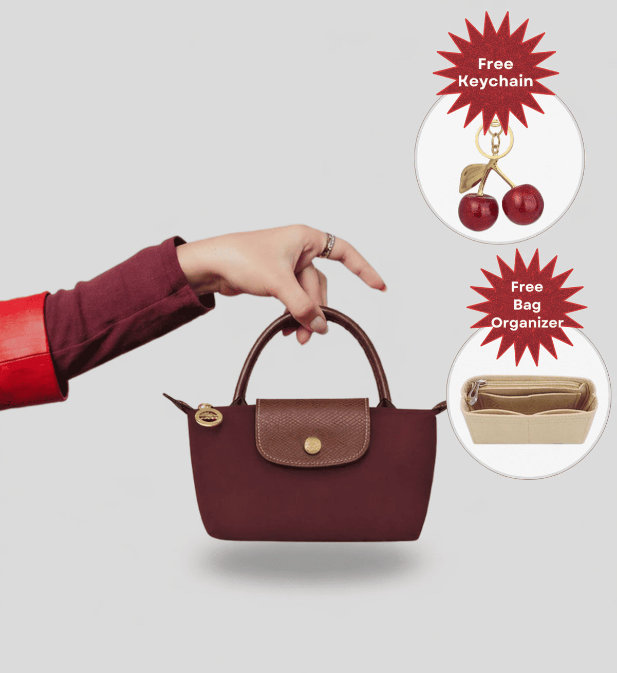 Mini Bag Elegance - Get an keychain and bag organizer completely free