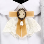 Vintage Faux Pearl Cameo Brooch – product view