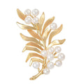 Faux Pearl Leaf Brooch – product view