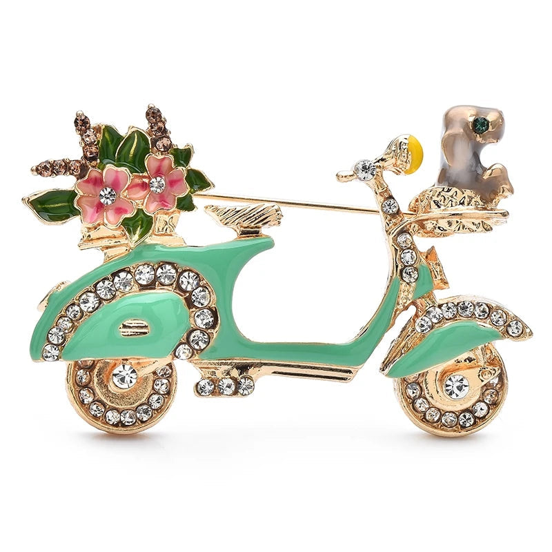 Enamel Crystal Dog Brooch – product view
