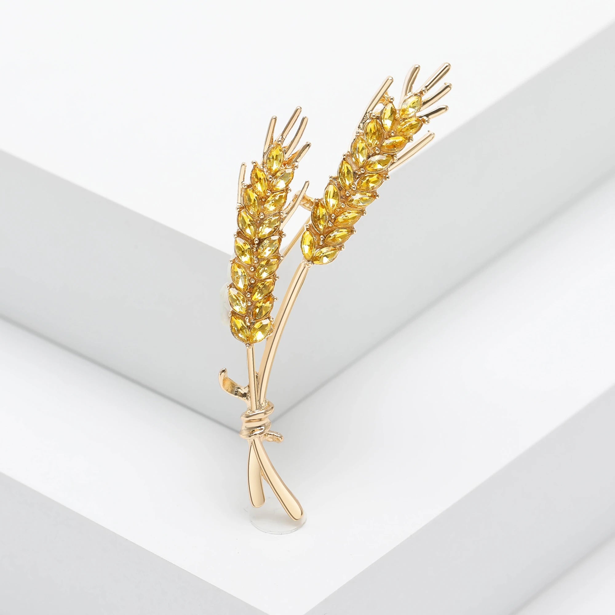 Crystal Wheat Ear Brooch – product view