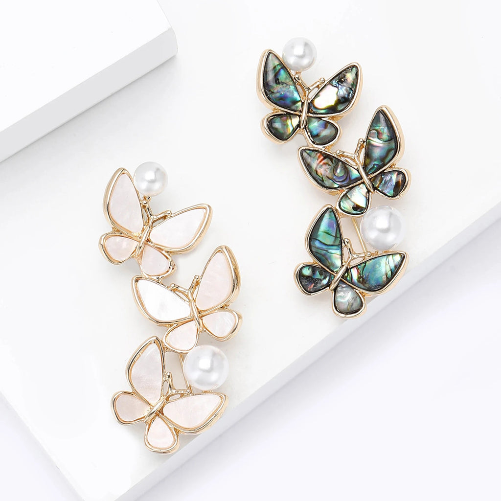 Faux Pearl Butterfly Brooch – product view