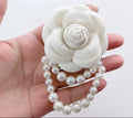 Faux Pearl Flower Brooch – product view