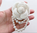 Faux Pearl Flower Brooch – product view