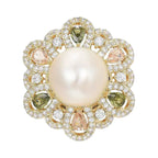 Faux Pearl Flower Brooch – product view