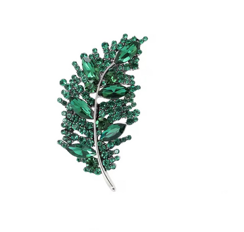 Crystal Leaf Brooch – product view
