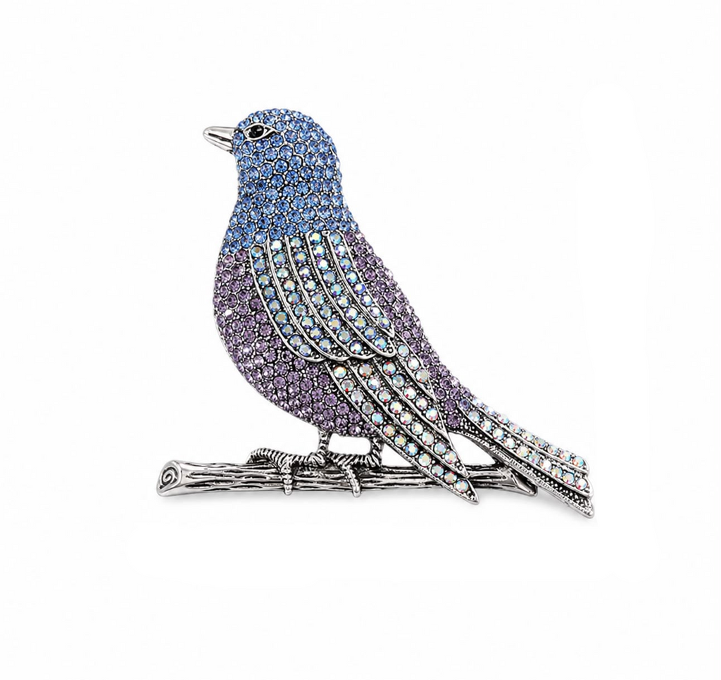 Vintage Crystal Bird Brooch – product view