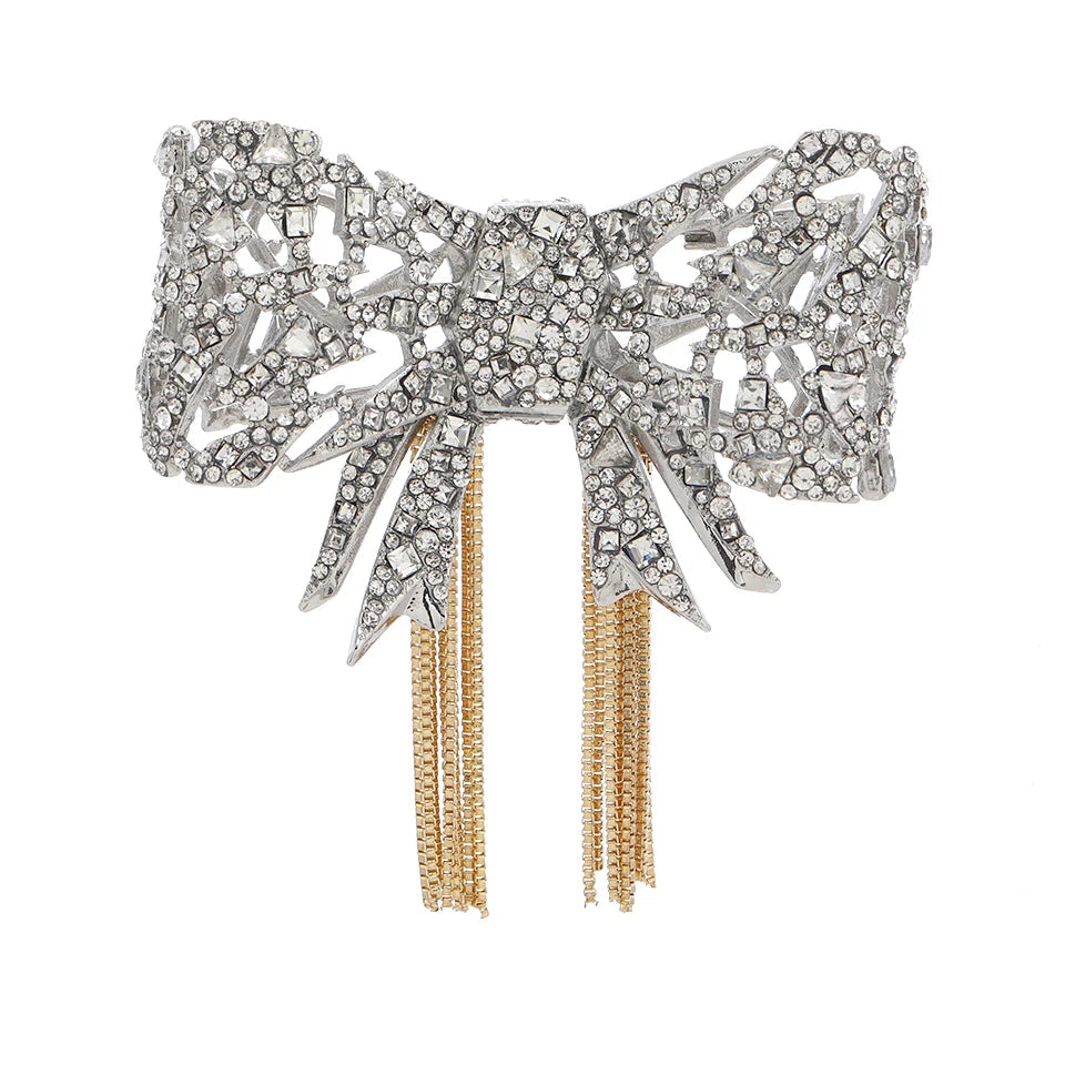 Vintage Tassel Bow Brooch – product view
