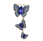 Vintage Crystal Butterfly Brooch Set – product view