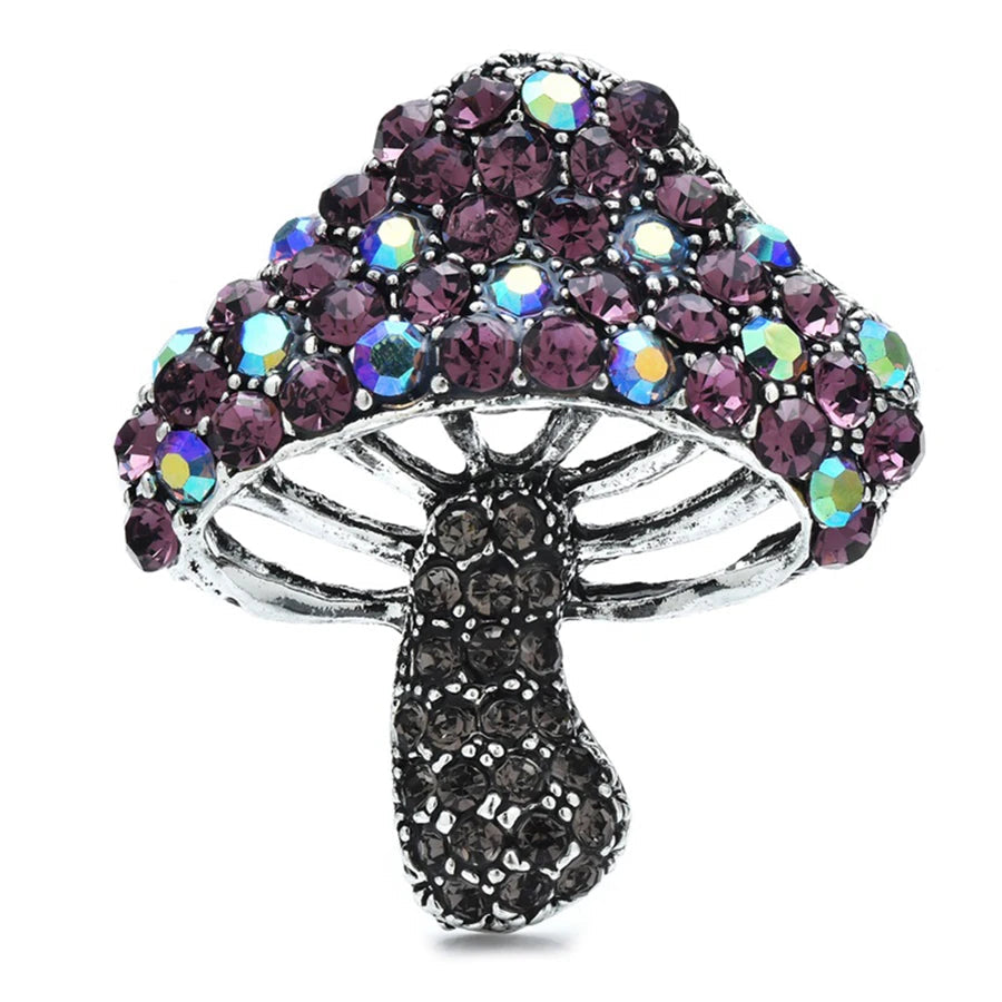 Crystal Mushroom Brooch – product view