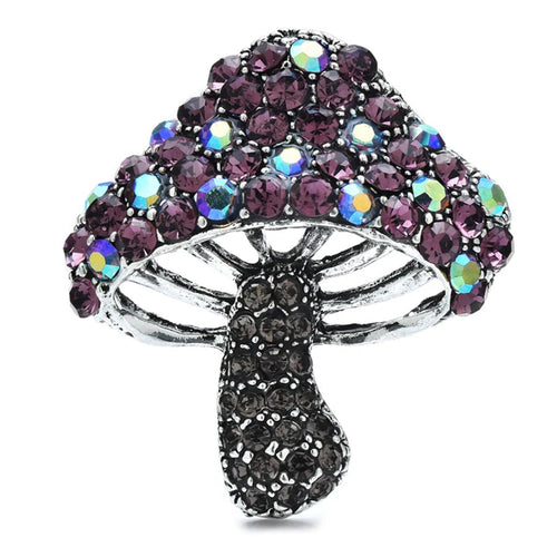 Crystal Mushroom Brooch – product view