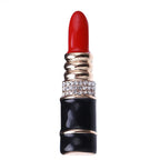 Enamel Crystal Lipstick Brooch – product view