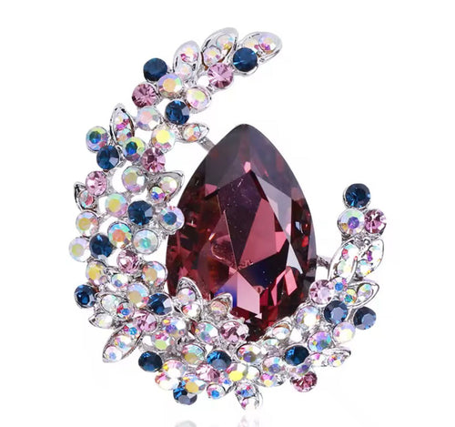 Crystal Moon Brooch – product view