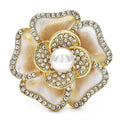 Faux Pearl Crystal Flower Brooch – product view