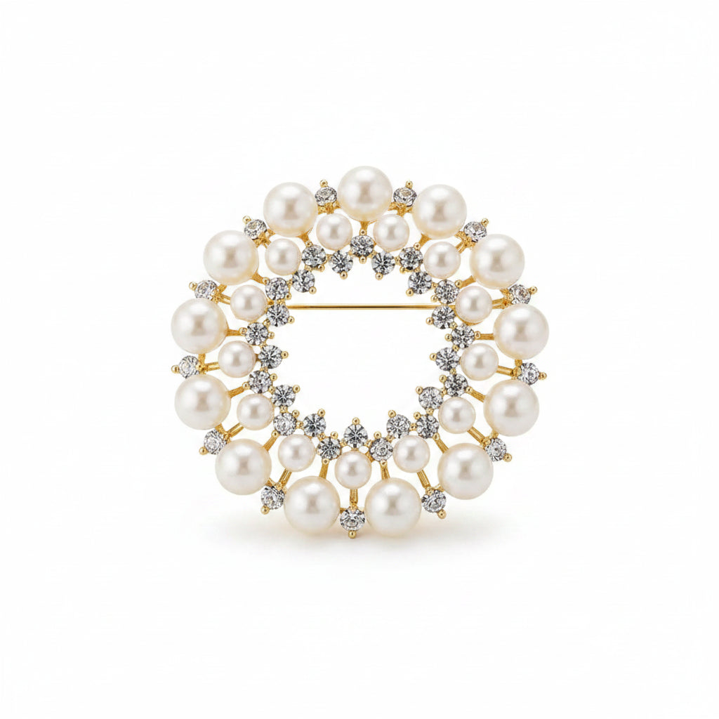 Faux Pearl Statement Brooch – product view