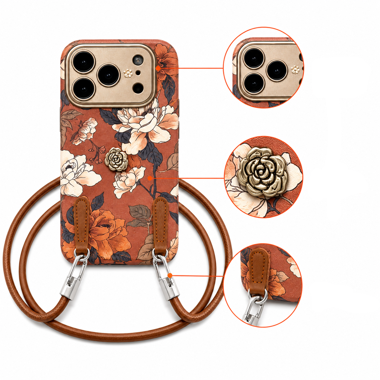 Rosé Garden iPhone Case with Strap – product image 2