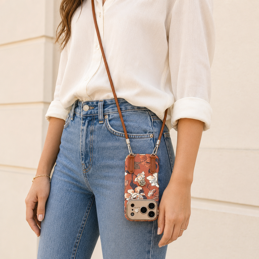 Rosé Garden iPhone Case with Strap – product image 4