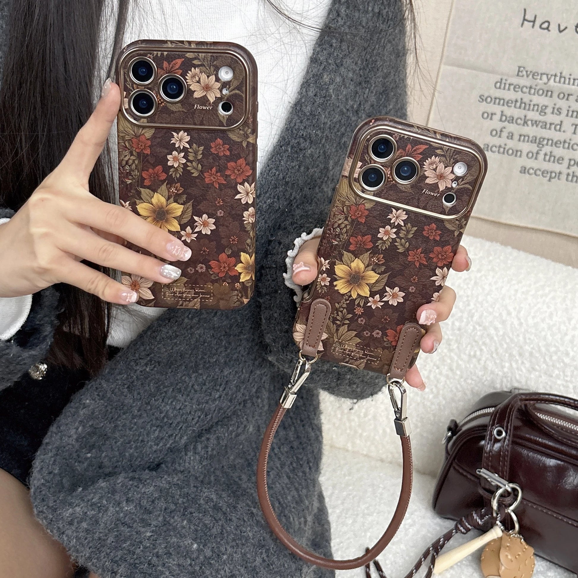 Vintage Garden iPhone Case with Strap – product image 4