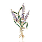 Crystal Wheat Ear Brooch