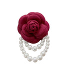 Faux Pearl Flower Brooch