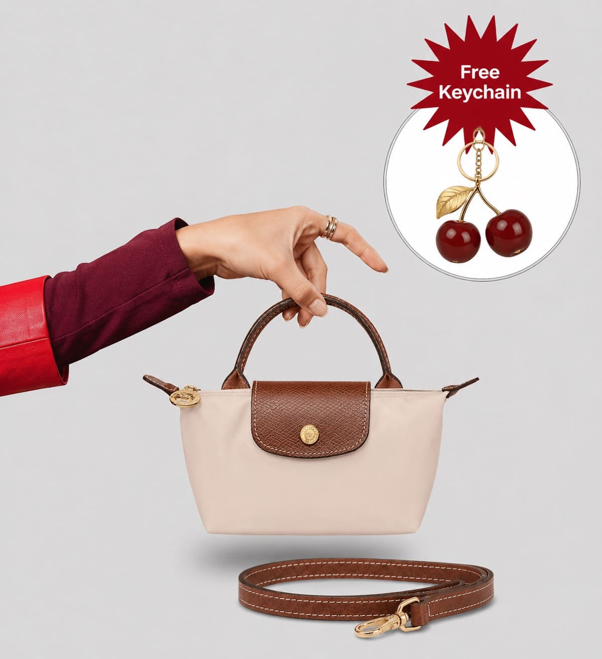 Mini Bag Elegance Paper White - Get an exclusive keychain completely free