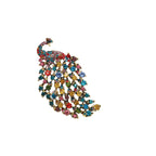 Crystal Peacock Brooch