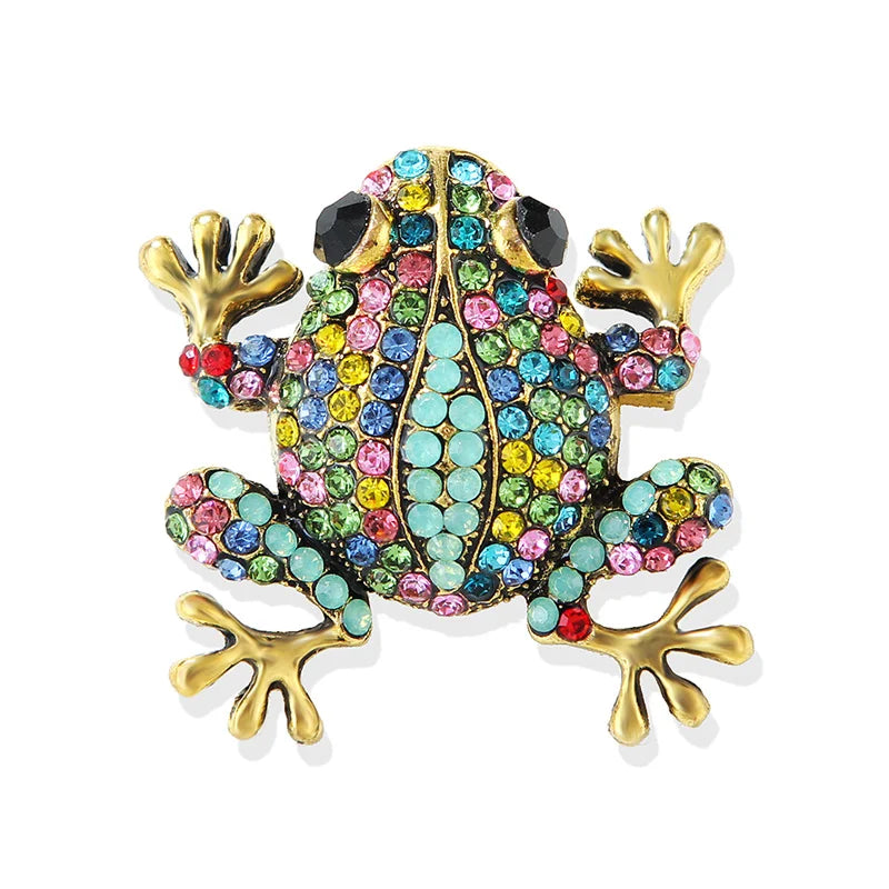 Crystal Frog Brooch