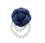 Faux Pearl Flower Brooch