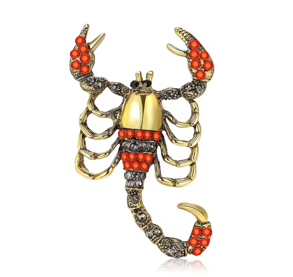 Crystal Scorpion Brooch