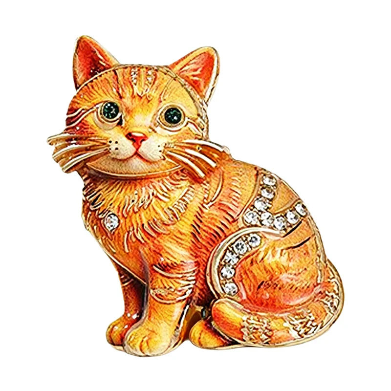Crystal Cat Brooch