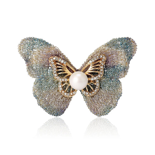 Crystal Butterfly Brooch