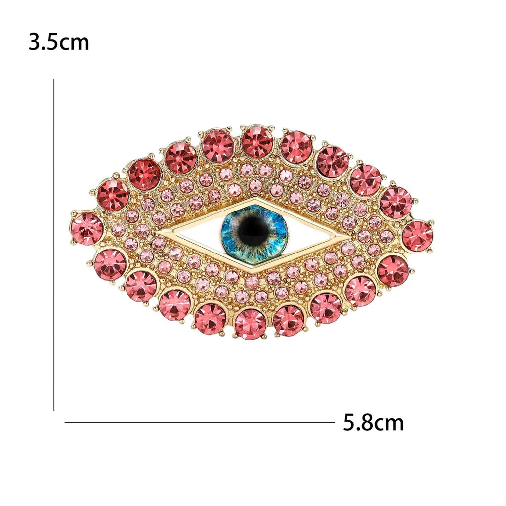 Crystal Evil Eye Brooch