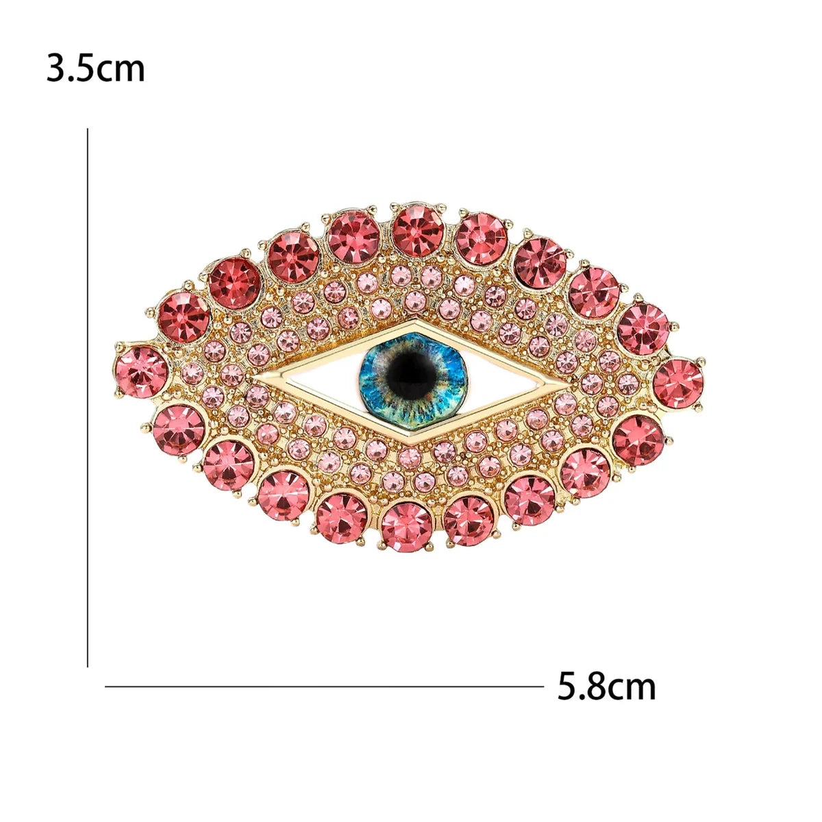 Crystal Evil Eye Brooch