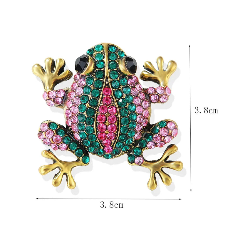 Crystal Frog Brooch