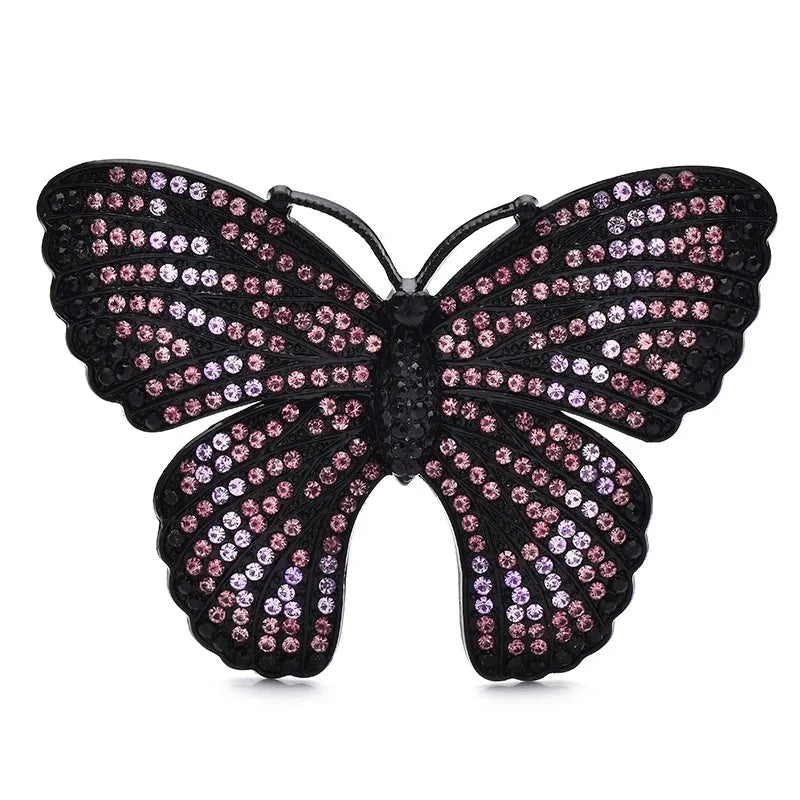 Enamel Crystal Butterfly Brooch
