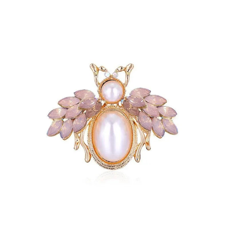 Faux Pearl Bee Brooch