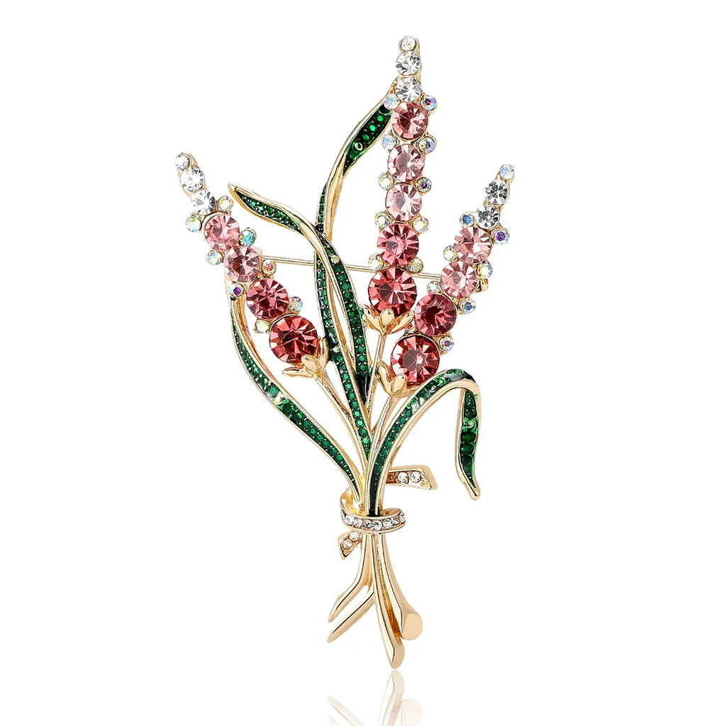Crystal Wheat Ear Brooch